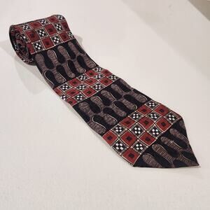 Vintage Oscar De La Renta 100% Silk Multicolor Multiprint Tie Luxury Designer